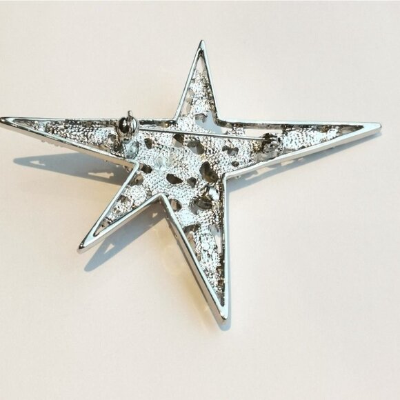 NWT Large crystal modernist star brooch pin - Picture 5 of 8